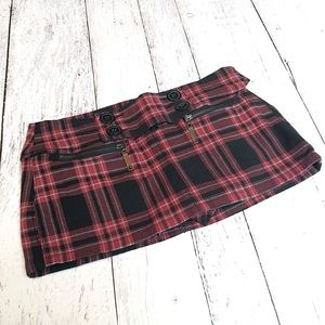 Charlotte Russe Plaid Mini Skirt Skort Size 3 Punk